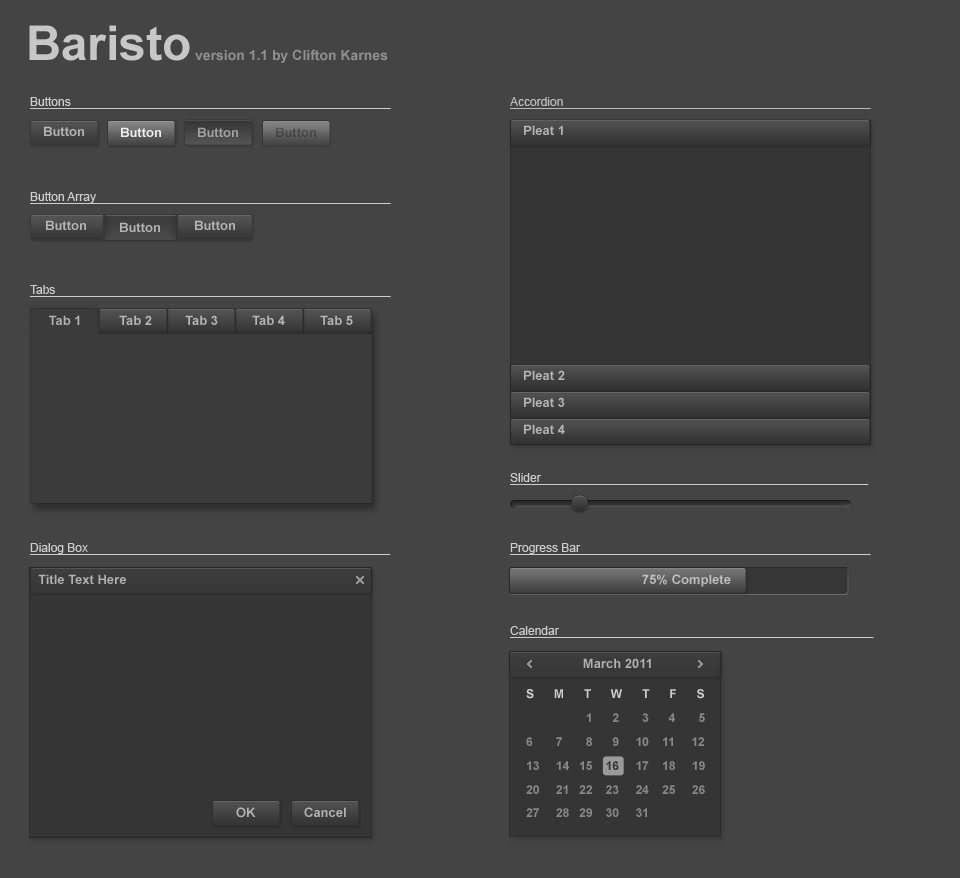 Baristo User Interface Theme