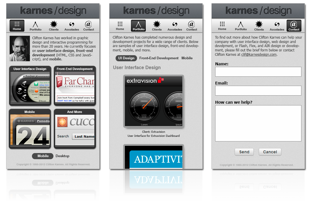 Karnes Design Mobile Interface